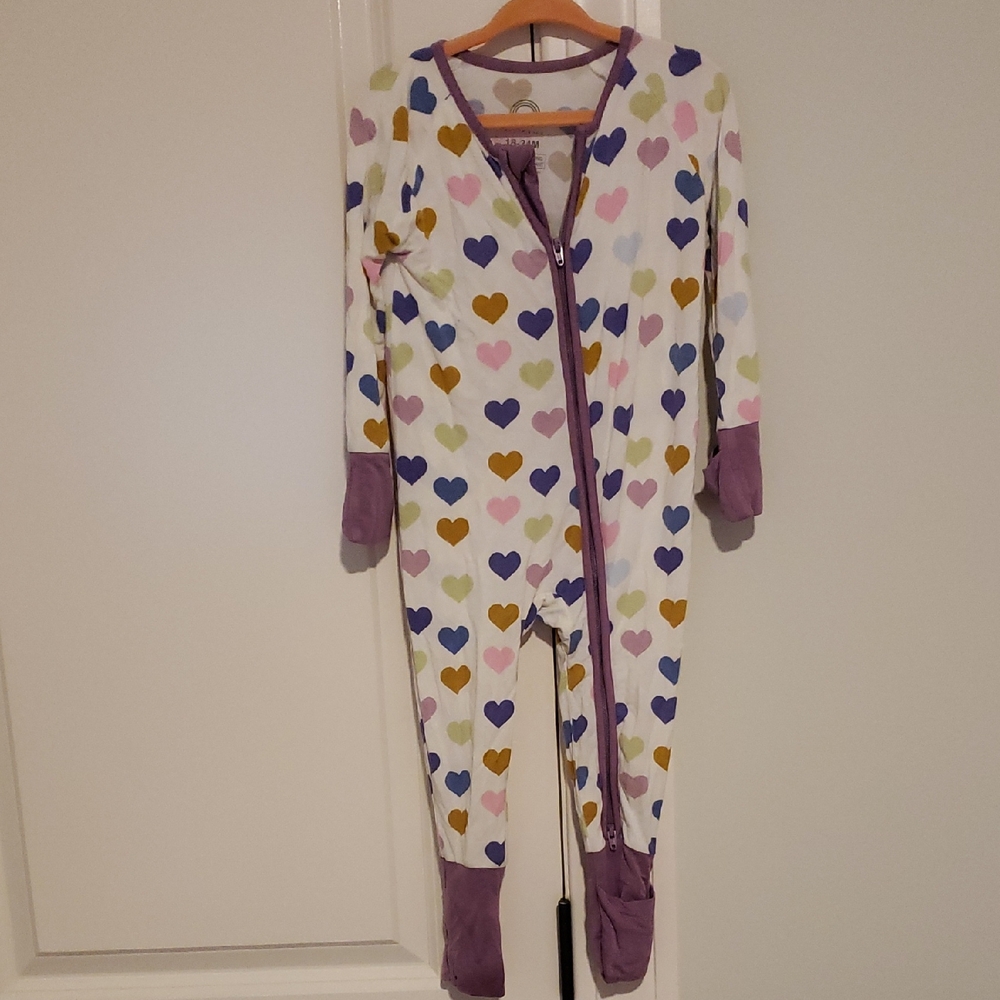 Emerson And Friends 18-24m Heart Zip Purple Bamboo Pj Pajamas